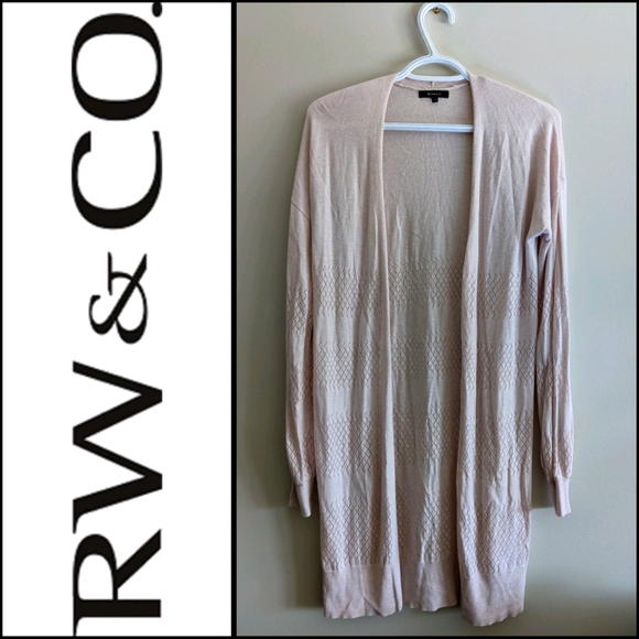 RW&CO. Sweaters - Mock-cashmere soft pink cardigan by RW&Co, small